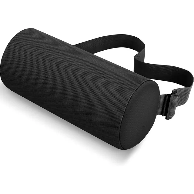 CushZone Lumbar Roll Pillow — Black