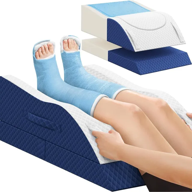 CushZone Leg Elevation Pillow — Blue & White