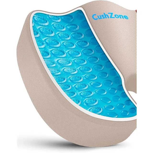 CushZone Gel Seat Cushion — Khaki