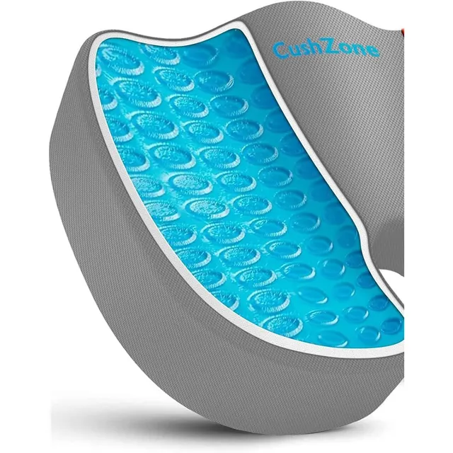 CushZone Gel Seat Cushion — Light Gray