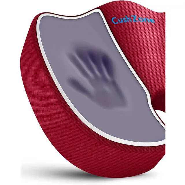 CushZone Memory Foam Seat Cushion — Red